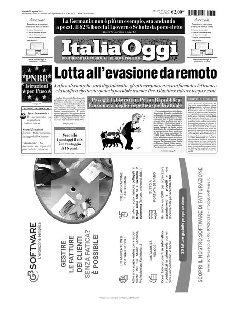 Italia oggi : quotidiano di economia finanza e politica